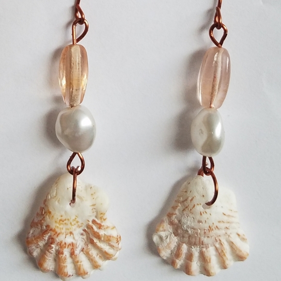 Handmade Unique Shell Earrings! Sharks Teeth Too! - Picture 2 of 11